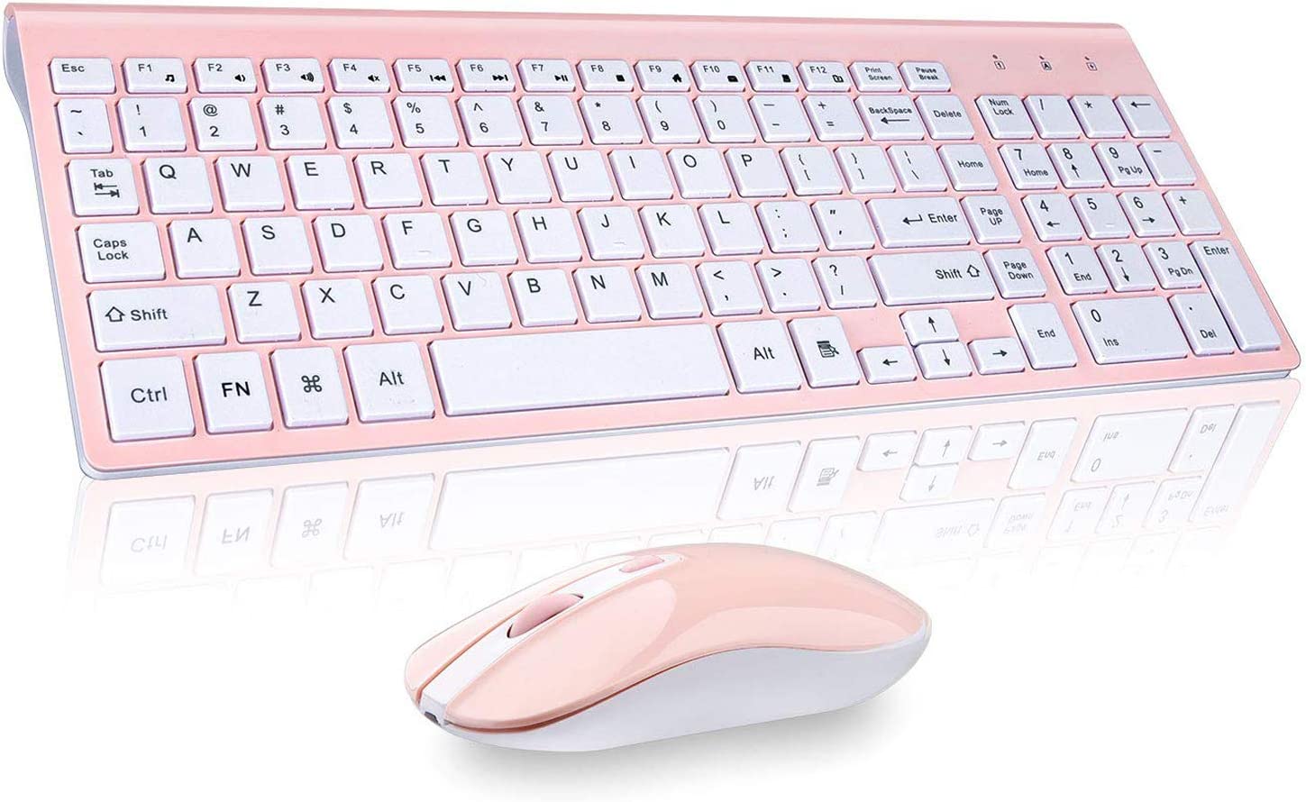Full Size Wireless Keyboard and Mouse Set 2.4G Ultra-Thin Sleek Design